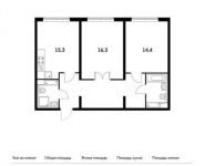 2-комнатная квартира площадью 70.5 кв.м, Боровское ш., 2 | цена 7 522 350 руб. | www.metrprice.ru