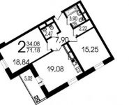2-комнатная квартира площадью 71.1 кв.м, Лобачевского ул., 118К3 | цена 16 708 500 руб. | www.metrprice.ru