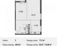 2-комнатная квартира площадью 68.8 кв.м, Белорусская улица, 10 | цена 5 125 600 руб. | www.metrprice.ru