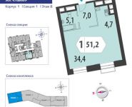 1-комнатная квартира площадью 51.2 кв.м, Староалексеевская улица, вл5 | цена 12 115 968 руб. | www.metrprice.ru