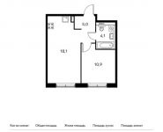 1-комнатная квартира площадью 38.2 кв.м, Боровское ш, 2А | цена 8 560 620 руб. | www.metrprice.ru