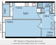 1-комнатная квартира площадью 39.67 кв.м, Октябрьская, корп.7 | цена 2 807 852 руб. | www.metrprice.ru