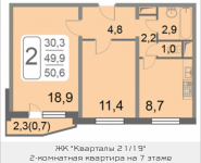 2-комнатная квартира площадью 50.6 кв.м, 2-й Грайвороновский проезд влд 38 к5, корп.5 | цена 7 715 235 руб. | www.metrprice.ru