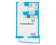 1-комнатная квартира площадью 24.6 кв.м, Речной проезд, 11 | цена 1 820 400 руб. | www.metrprice.ru