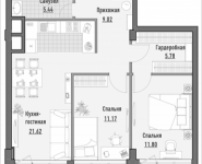 2-комнатная квартира площадью 65.13 кв.м, 1-я Ямская, 2 | цена 18 090 000 руб. | www.metrprice.ru