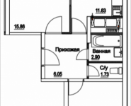 2-комнатная квартира площадью 59.32 кв.м, 2-я Муравская, корп.7 | цена 6 809 524 руб. | www.metrprice.ru