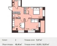 2-комнатная квартира площадью 48 кв.м,  | цена 4 968 000 руб. | www.metrprice.ru