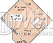 1-комнатная квартира площадью 46.3 кв.м, Школьная ул., 80 | цена 3 950 000 руб. | www.metrprice.ru