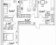 3-комнатная квартира площадью 78.2 кв.м, Строителей, корп.5 | цена 3 284 400 руб. | www.metrprice.ru