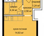 0-комнатная квартира площадью 22.8 кв.м,  | цена 2 260 614 руб. | www.metrprice.ru