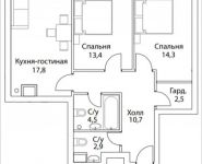 2-комнатная квартира площадью 64 кв.м, Шелепихинская набережная, влд 34, корп.5 | цена 13 153 039 руб. | www.metrprice.ru