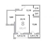 2-комнатная квартира площадью 68.93 кв.м,  | цена 7 817 399 руб. | www.metrprice.ru