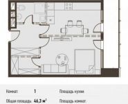 1-комнатная квартира площадью 46.3 кв.м, Новодмитровская ул., 5А | цена 7 631 166 руб. | www.metrprice.ru