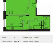 1-комнатная квартира площадью 45.9 кв.м, проспект Ленина, 76 | цена 3 103 500 руб. | www.metrprice.ru