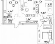 3-комнатная квартира площадью 78.9 кв.м, Строителей ул. | цена 3 432 150 руб. | www.metrprice.ru