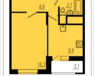 1-комнатная квартира площадью 37.8 кв.м, проспект Астрахова, 12а | цена 3 761 289 руб. | www.metrprice.ru