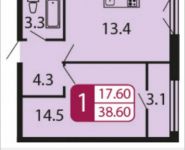 1-комнатная квартира площадью 38.6 кв.м, Ивановская, 7, корп.8Г | цена 3 396 800 руб. | www.metrprice.ru