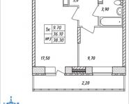 1-комнатная квартира площадью 38.3 кв.м, Горная, 7 | цена 2 503 288 руб. | www.metrprice.ru