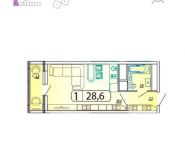 1-комнатная квартира площадью 28.6 кв.м, | цена 2 631 200 руб. | www.metrprice.ru