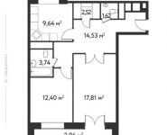 2-комнатная квартира площадью 65.8 кв.м, ул Фабрициуса, д. вл. 18, стр. 1 | цена 12 881 000 руб. | www.metrprice.ru