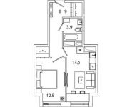 1-комнатная квартира площадью 39.28 кв.м, Рязанский проспект, д.влд 2 | цена 8 010 252 руб. | www.metrprice.ru