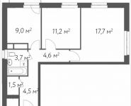 2-комнатная квартира площадью 53.5 кв.м, Вешняковская | цена 9 202 000 руб. | www.metrprice.ru