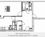 2-комнатная квартира площадью 61.84 кв.м, 2-я Муравская, корп.7 | цена 7 036 467 руб. | www.metrprice.ru