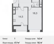 1-комнатная квартира площадью 47 кв.м, Маломосковская ул., 14С1 | цена 9 819 500 руб. | www.metrprice.ru