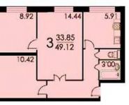 1-комнатная квартира площадью 51 кв.м, Чертановская ул., 58К2 | цена 7 500 000 руб. | www.metrprice.ru