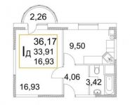 1-комнатная квартира площадью 36 кв.м, Советская ул., 3 | цена 2 025 520 руб. | www.metrprice.ru