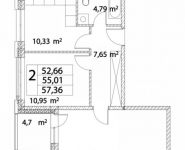 2-комнатная квартира площадью 57 кв.м, Лазоревый пр., 3С7 | цена 11 868 759 руб. | www.metrprice.ru