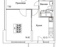 1-комнатная квартира площадью 37.67 кв.м, 2-я Муравская | цена 5 391 933 руб. | www.metrprice.ru