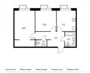 2-комнатная квартира площадью 60.2 кв.м,  | цена 6 501 600 руб. | www.metrprice.ru