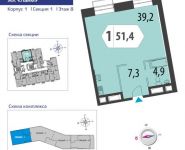 1-комнатная квартира площадью 51.5 кв.м, Староалексеевская улица, вл5 | цена 12 186 960 руб. | www.metrprice.ru