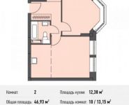 2-комнатная квартира площадью 46.9 кв.м, Донецкая ул., 30С1 | цена 6 369 792 руб. | www.metrprice.ru