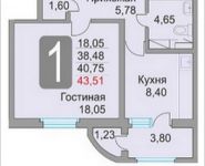 1-комнатная квартира площадью 43 кв.м, Лукино ул., 13 | цена 3 200 000 руб. | www.metrprice.ru