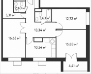 3-комнатная квартира площадью 82.62 кв.м, Фабрициуса | цена 18 506 880 руб. | www.metrprice.ru