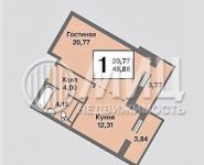 1-комнатная квартира площадью 48.9 кв.м, бульвар Яна Райниса, 6к1 | цена 6 600 000 руб. | www.metrprice.ru