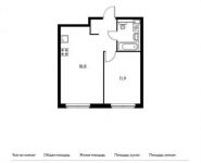 1-комнатная квартира площадью 40.4 кв.м, Ленинский проспект, 20 | цена 5 021 720 руб. | www.metrprice.ru