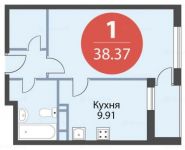 1-комнатная квартира площадью 37 кв.м, Чистяковой ул., 3 | цена 3 896 295 руб. | www.metrprice.ru