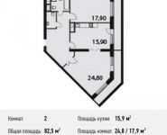 2-комнатная квартира площадью 82.5 кв.м, 1-й Нагатинский проезд, 11к1 | цена 16 835 445 руб. | www.metrprice.ru