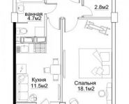 1-комнатная квартира площадью 42.1 кв.м, Путилковское ш., 4К2 | цена 3 957 000 руб. | www.metrprice.ru