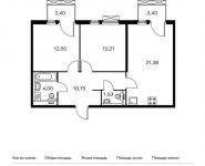 2-комнатная квартира площадью 63.81 кв.м, Складочная ул, 6 | цена 10 177 695 руб. | www.metrprice.ru