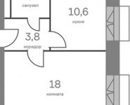 1-комнатная квартира площадью 36.3 кв.м, улица Барыкина, 4 | цена 6 645 187 руб. | www.metrprice.ru