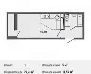 1-комнатная квартира площадью 29.2 кв.м, улица Мостотреста, 6 | цена 3 128 680 руб. | www.metrprice.ru