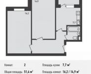 2-комнатная квартира площадью 51.4 кв.м, Белокаменное ш., 5 | цена 4 000 000 руб. | www.metrprice.ru