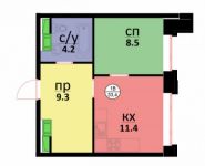 1-комнатная квартира площадью 33 кв.м, Генерала Карбышева бул., 8 | цена 9 185 000 руб. | www.metrprice.ru