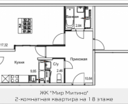 2-комнатная квартира площадью 61.84 кв.м, 2-я Муравская, корп.8 | цена 7 140 665 руб. | www.metrprice.ru