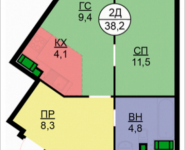 2-комнатная квартира площадью 38.2 кв.м, Бачуринская, корп.4 | цена 4 507 600 руб. | www.metrprice.ru