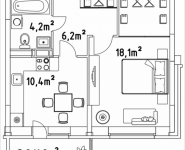 1-комнатная квартира площадью 40.8 кв.м, Строителей, корп.5 | цена 1 876 800 руб. | www.metrprice.ru